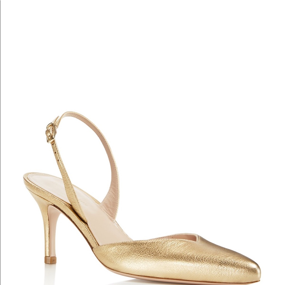 Stuart Weitzman Metallic Gold Slingback - NEW